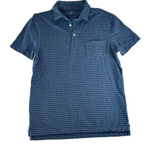 J-Crew Garment Dyed Shirt Blue With Black Lines Men's Size Medium